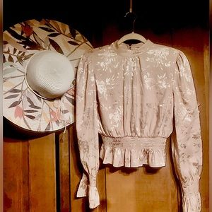 Forever 21 Rose Gold Sweet Crop Blouse